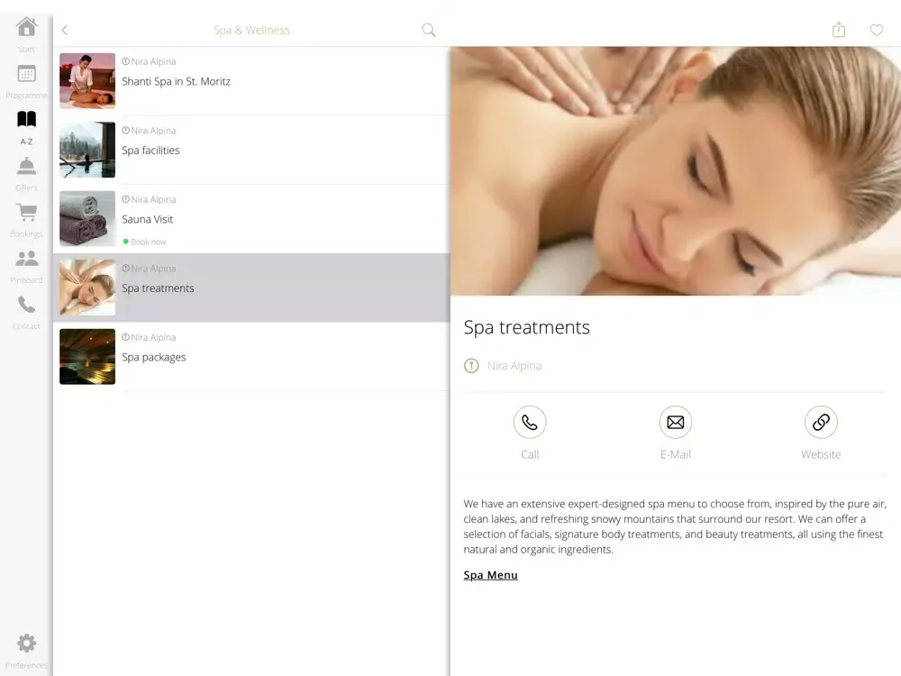 Nira Alpina Hotel iPad  Screenshots