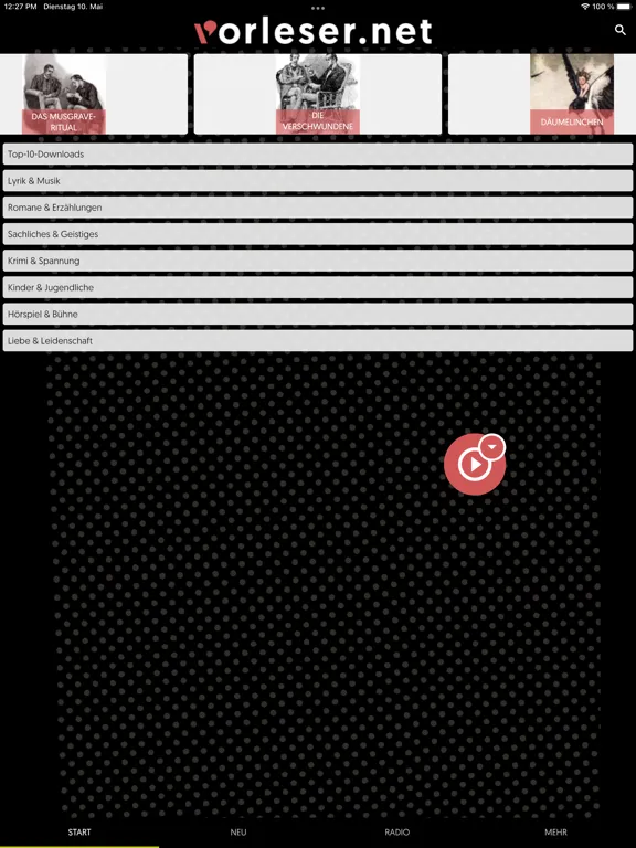 vorleser.net iPad  Screenshots