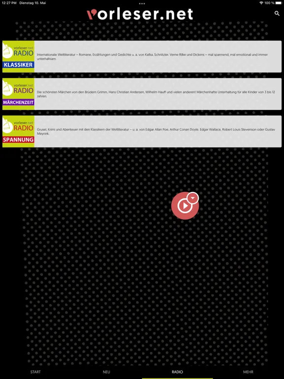 vorleser.net iPad  Screenshots