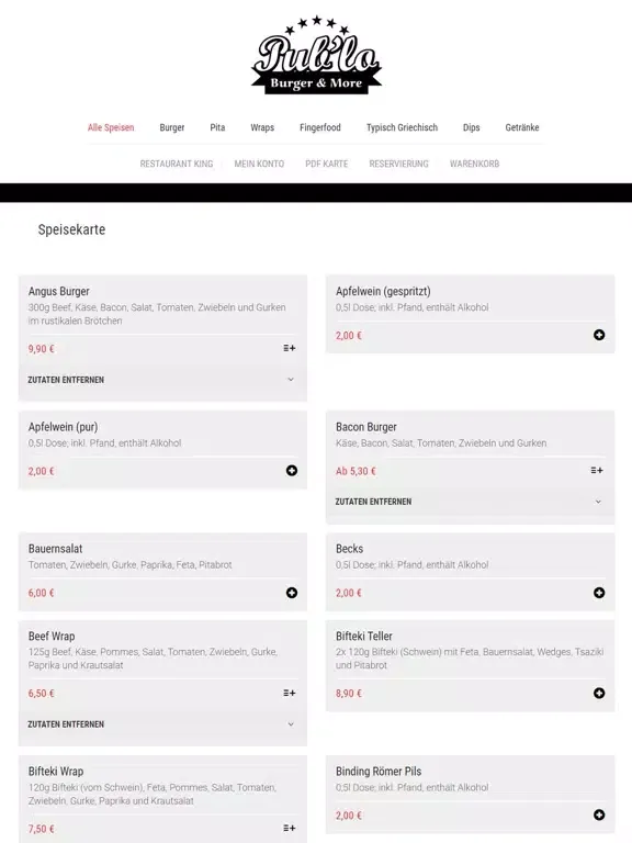 Tangkapan skrin Publo Burger & More (Hainburg) iPad 