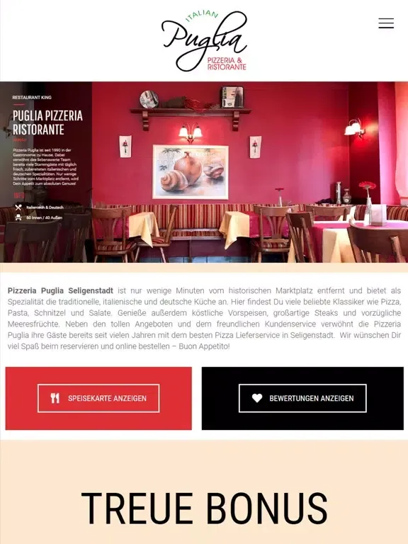 Ristorante Pizzeria Puglia iPad  Screenshots