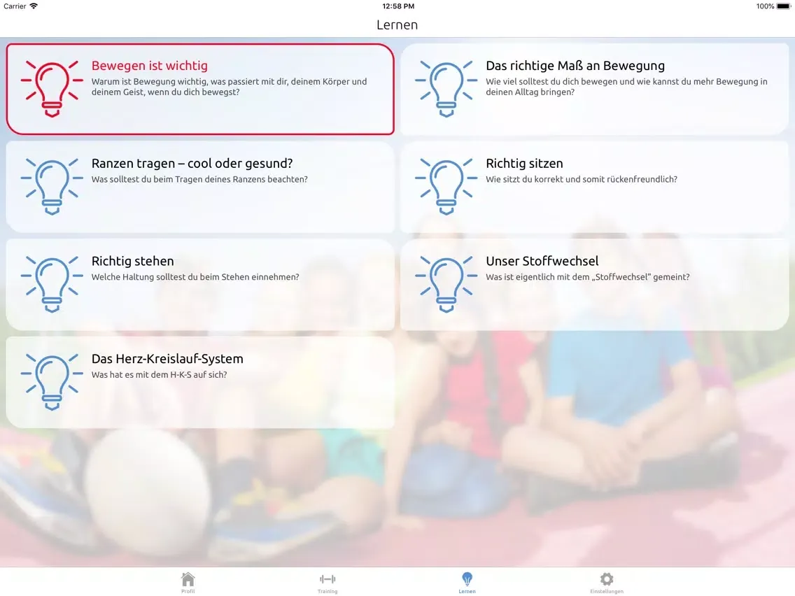 Capturas de tela do FitKids 10-13 Jahre Premium iPad 
