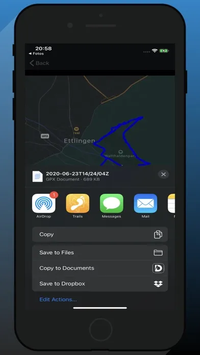 Tangkapan skrin GPX Route Exporter