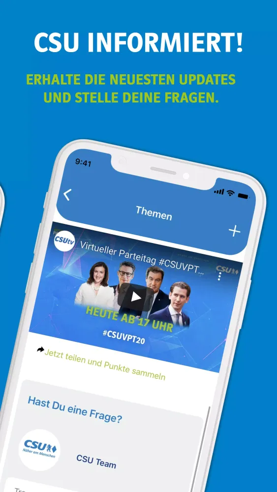 Die CSU App Screenshots