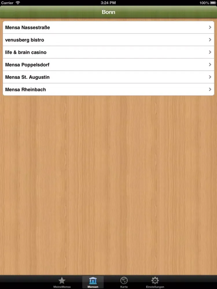 Mensa Bonn iPad  스크린샷