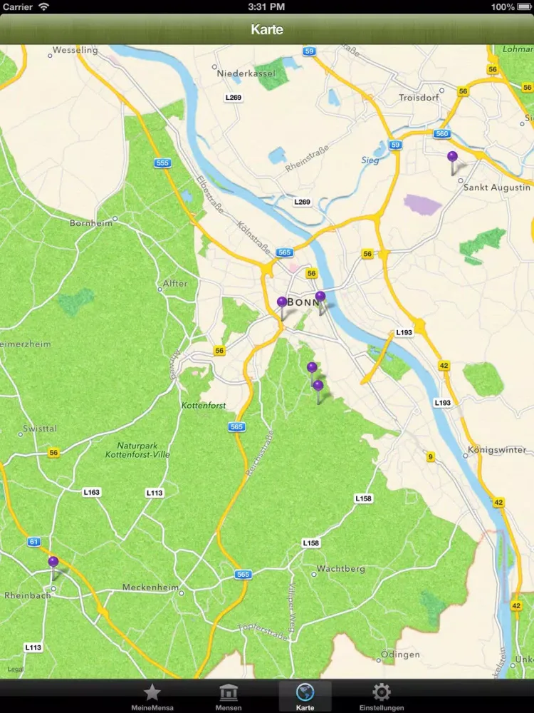 Mensa Bonn iPad  스크린샷