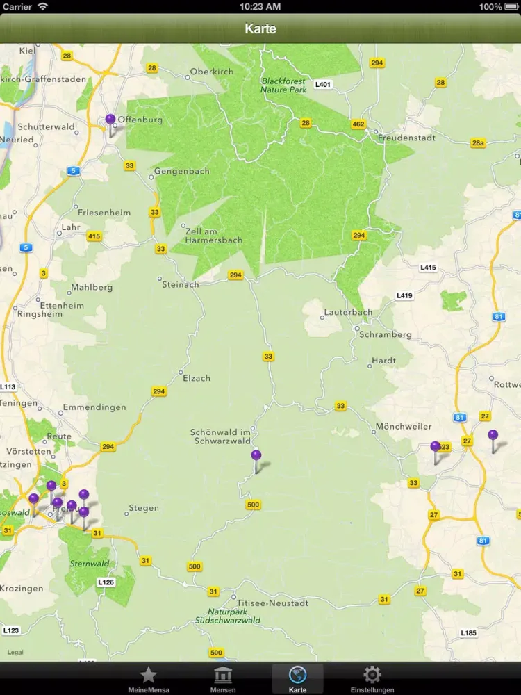 Captures d'écran de Mensa Freiburg iPad 