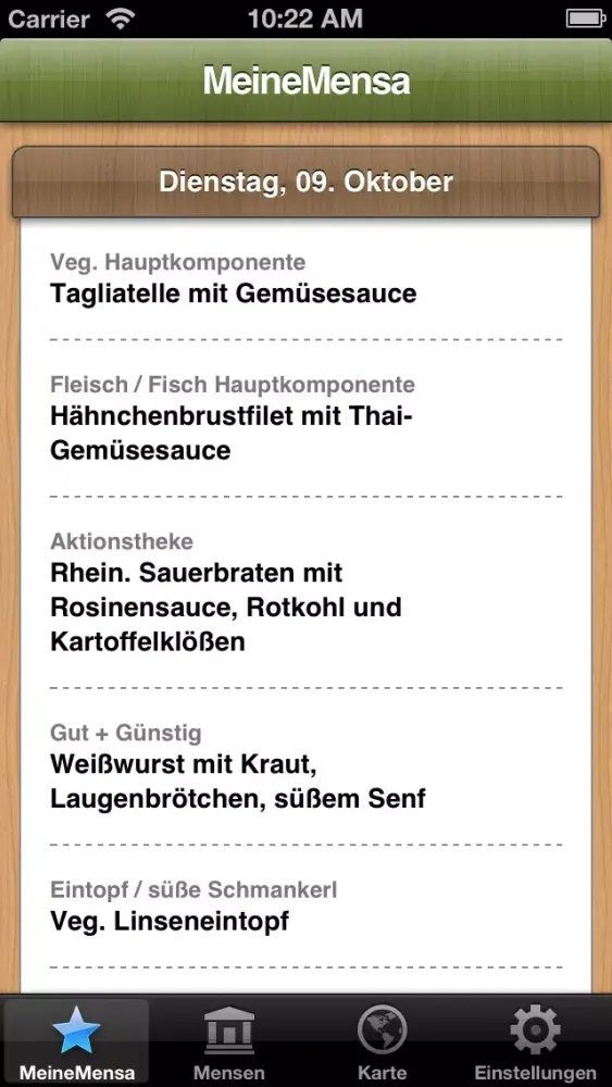 Captures d'écran de Mensa Freiburg