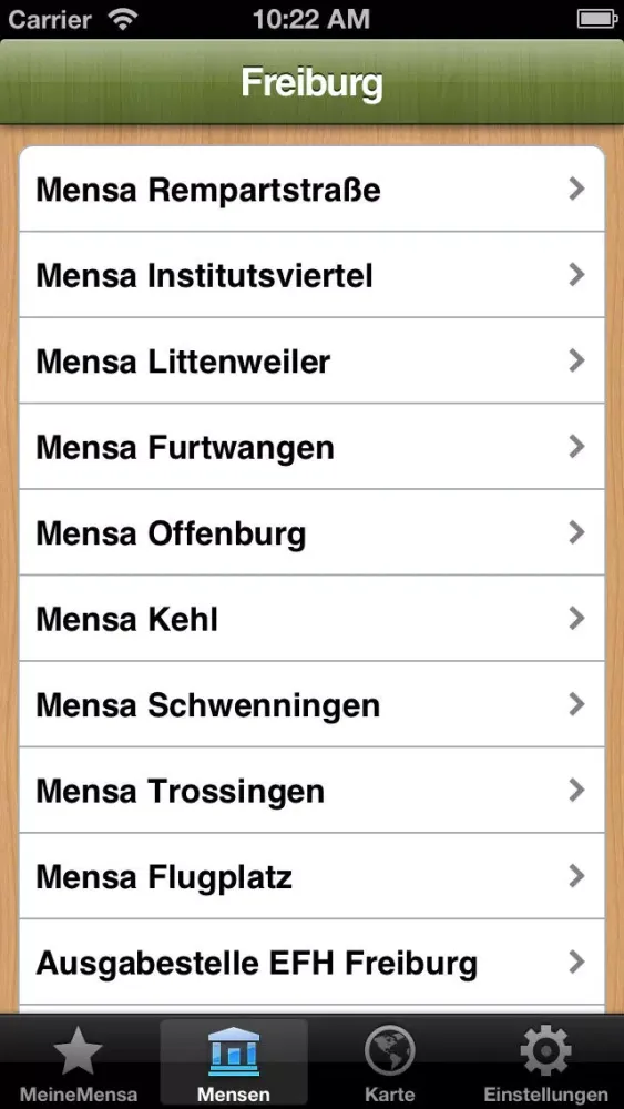 Captures d'écran de Mensa Freiburg