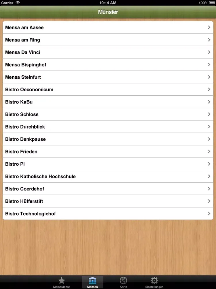 Mensa Münster iPad 应用截图