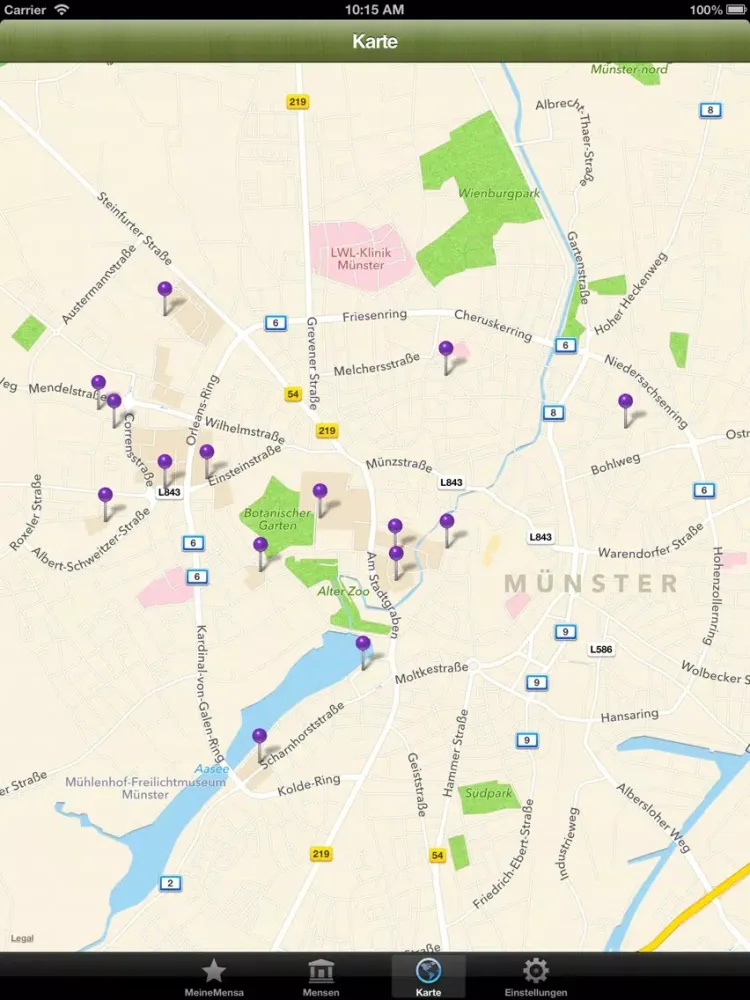 Mensa Münster iPad 应用截图