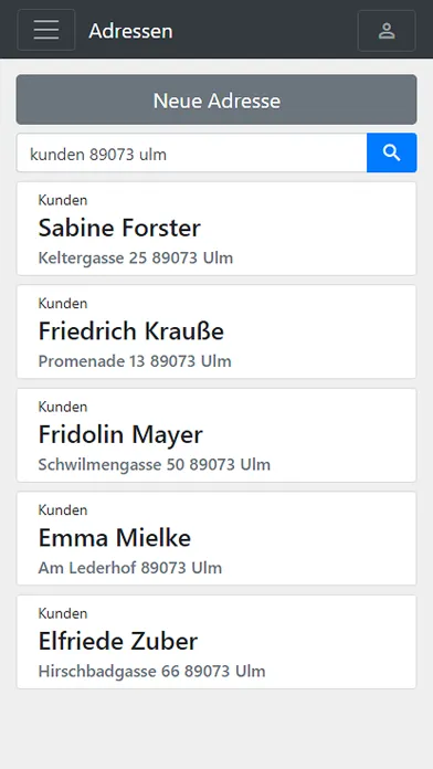 RatioWw Adressen Screenshots