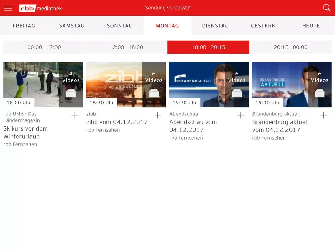 Capturas de pantalla de rbb Mediathek iPad 