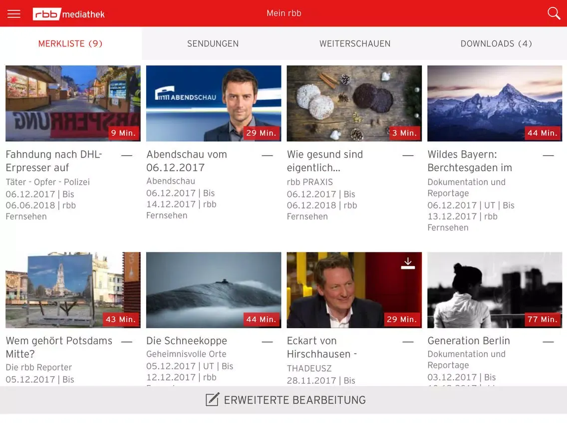 Capturas de pantalla de rbb Mediathek iPad 