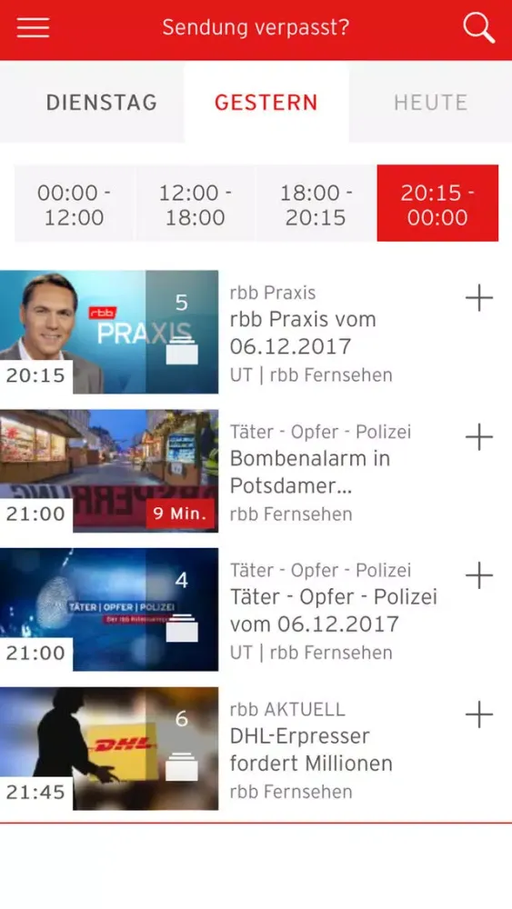 Capturas de pantalla de rbb Mediathek