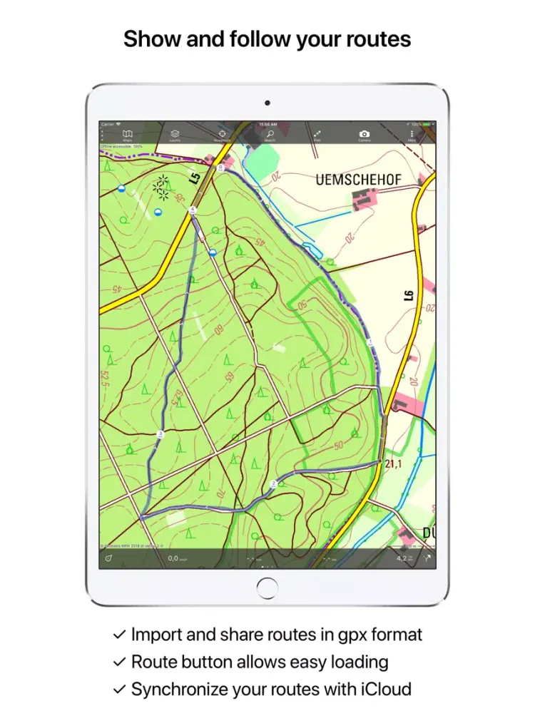 Ảnh chụp màn hình của Topo GPS Germany iPad 