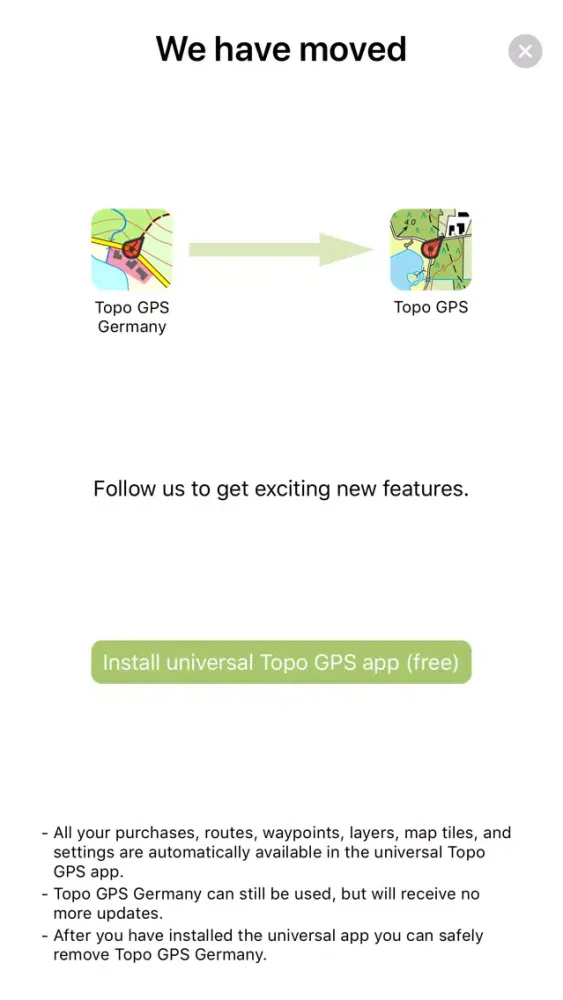 Ảnh chụp màn hình của Topo GPS Germany