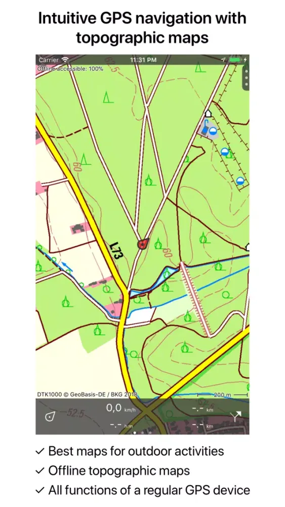 Ảnh chụp màn hình của Topo GPS Germany