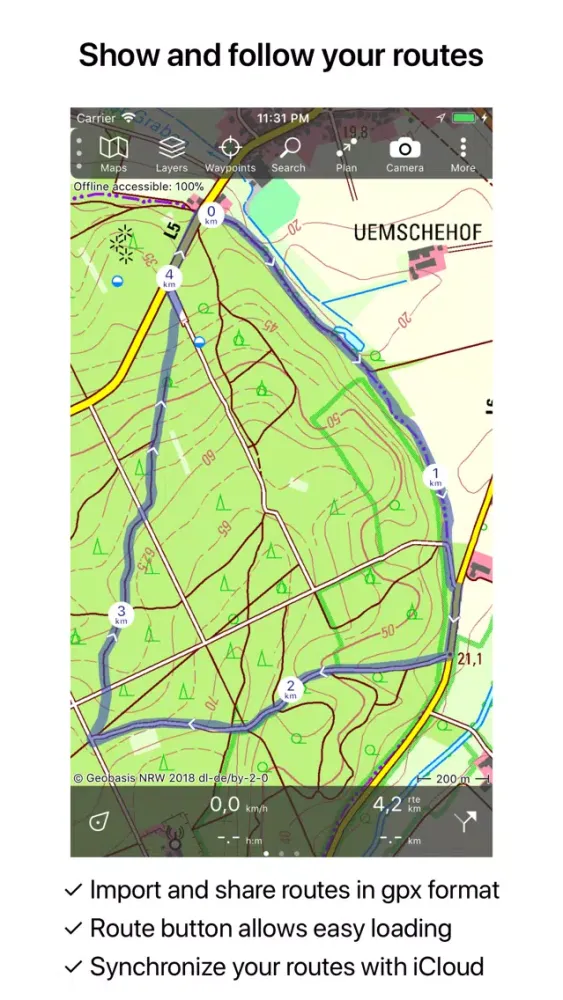 Ảnh chụp màn hình của Topo GPS Germany