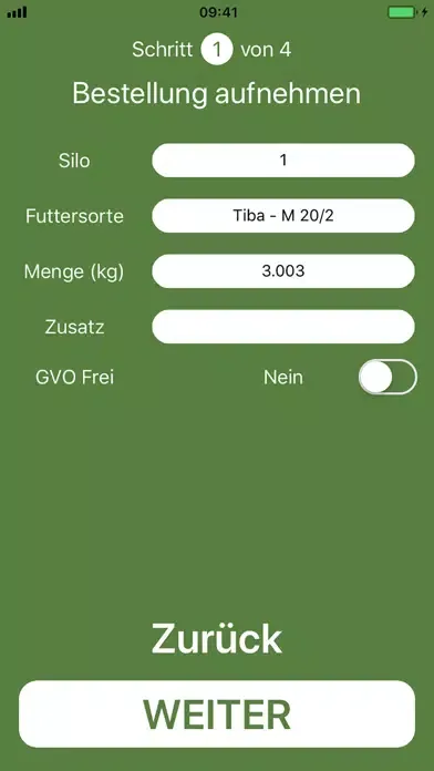 Screenshot di TiBA Futter-App