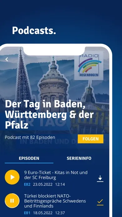 Radio Regenbogen App Screenshots