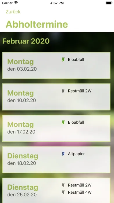 Abfall-App WML Ekran Görüntüleri