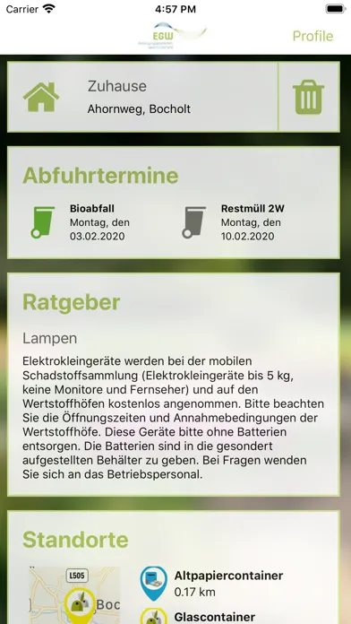 Abfall-App WML Ekran Görüntüleri