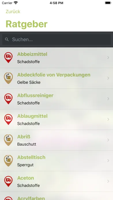 Abfall-App WML Ekran Görüntüleri