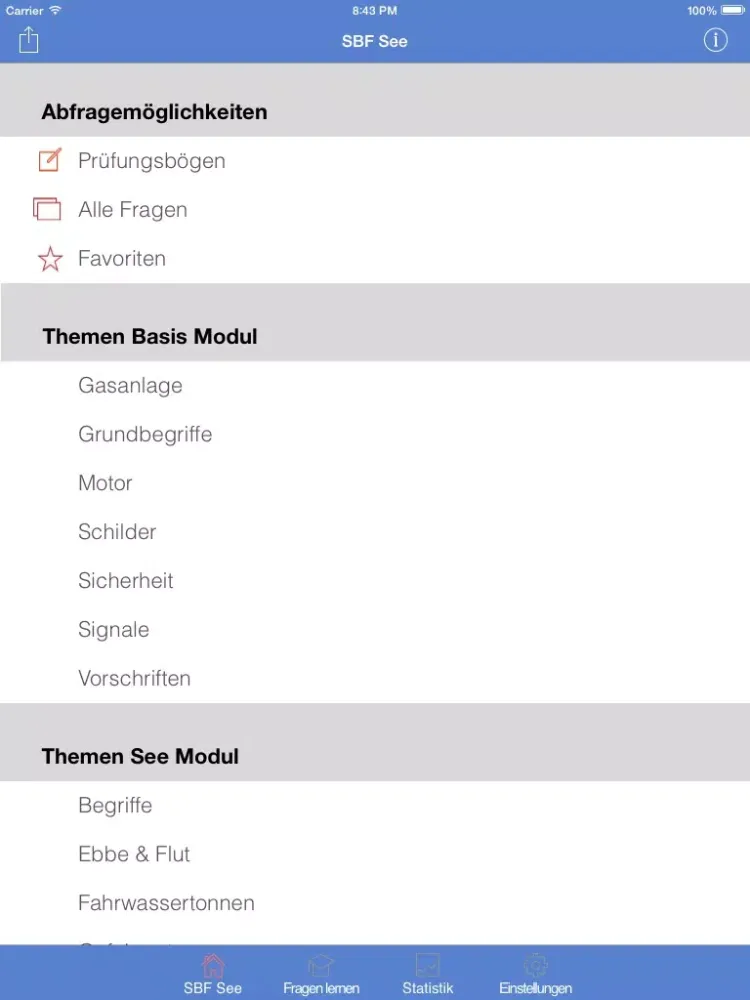 SBF See App - Sportbootführerschein See iPad 应用截图