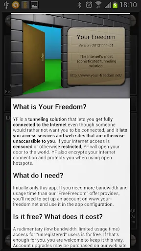Your Freedom VPN Client Screenshots