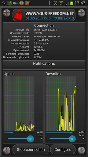 Your Freedom VPN Client Screenshots