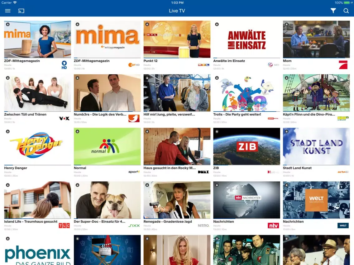 RFT TV APP iPad  Screenshots