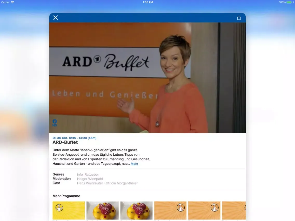 RFT TV APP iPad  Screenshots