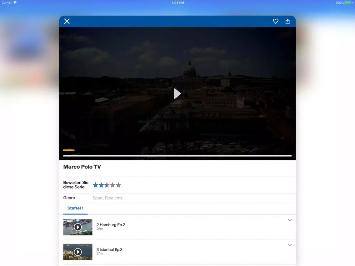 RFT TV APP iPad  Screenshots