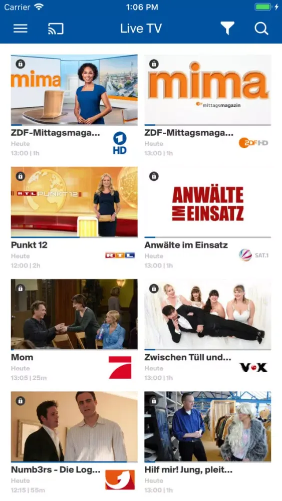 RFT TV APP Screenshots