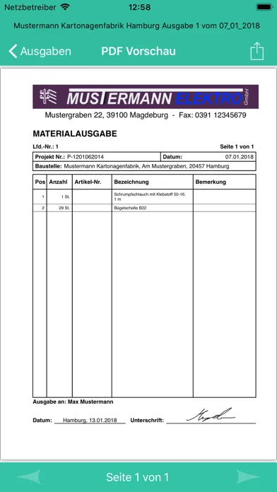 Capturas de tela do Material