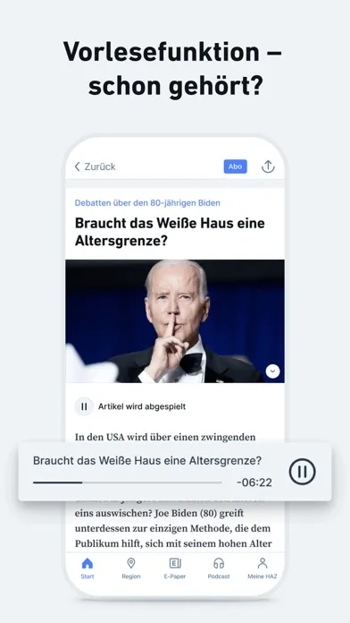 Скриншоты HAZ - Nachrichten und Podcast