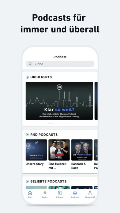 Скриншоты HAZ - Nachrichten und Podcast