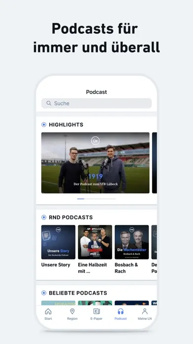 Tangkapan skrin LN - Nachrichten und Podcast