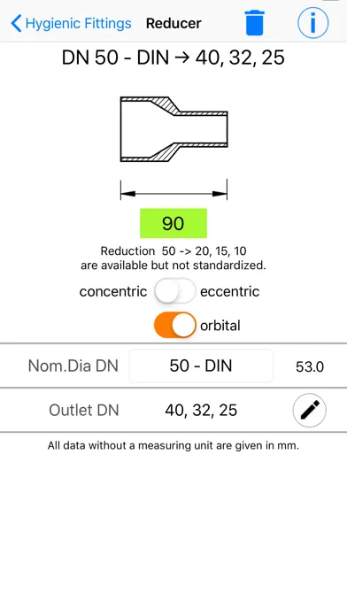 Zrzuty ekranu Hygienic Tube App DIN