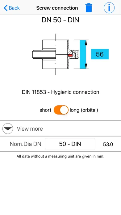 Zrzuty ekranu Hygienic Tube App DIN