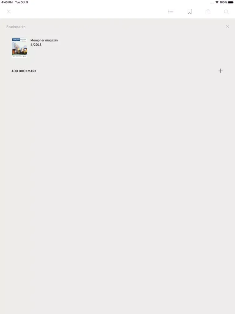 Tangkapan layar klempner magazin iPad 