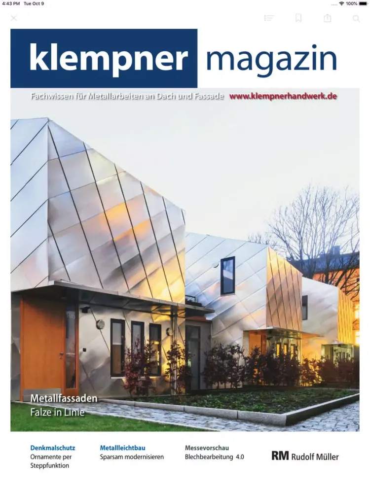 Tangkapan layar klempner magazin iPad 
