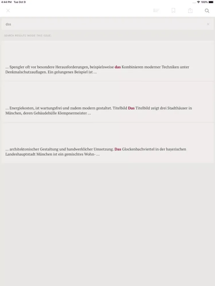 Tangkapan layar klempner magazin iPad 