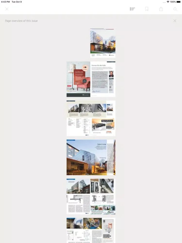 Tangkapan layar klempner magazin iPad 