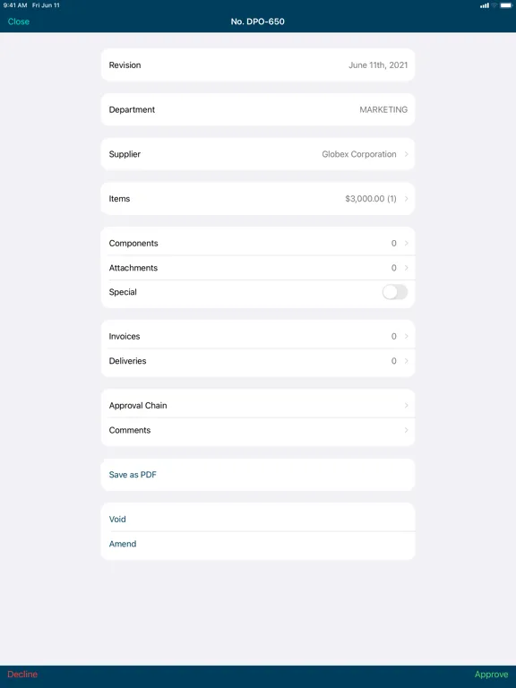 DIGITAL PURCHASE ORDER iPad 應用截圖