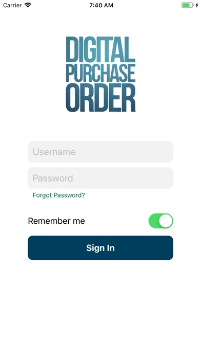 DIGITAL PURCHASE ORDER應用截圖