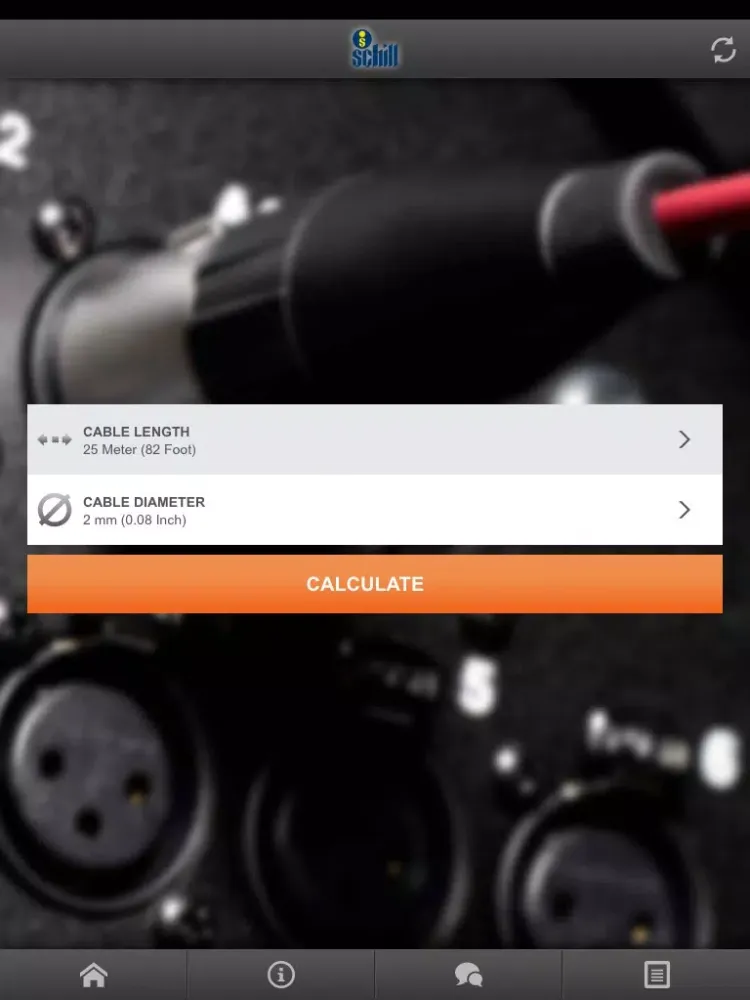 Скриншоты Schill cable calculator iPad 