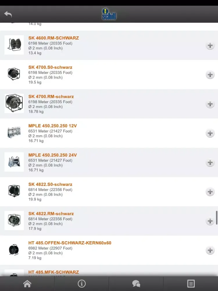 Скриншоты Schill cable calculator iPad 