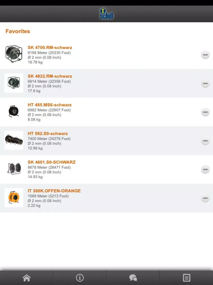 Скриншоты Schill cable calculator iPad 